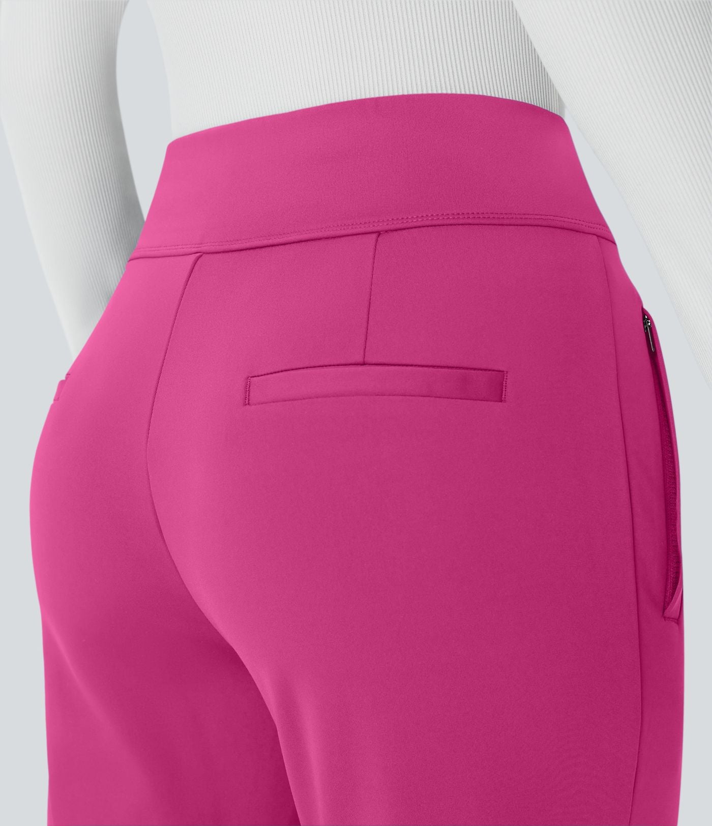 Pantalon tailleur évasé taille mi-haute Halara Flex™ DayStretch avec zip latéral et poches