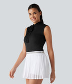 Haut de sport golf SoftlyZero™ Airy sans manches col cheminée avec nœud effet frais InstantCool, protection solaire UPF50+