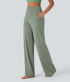 Pantalon de yoga droit gainant taille haute avec poches Halara UltraSculpt™