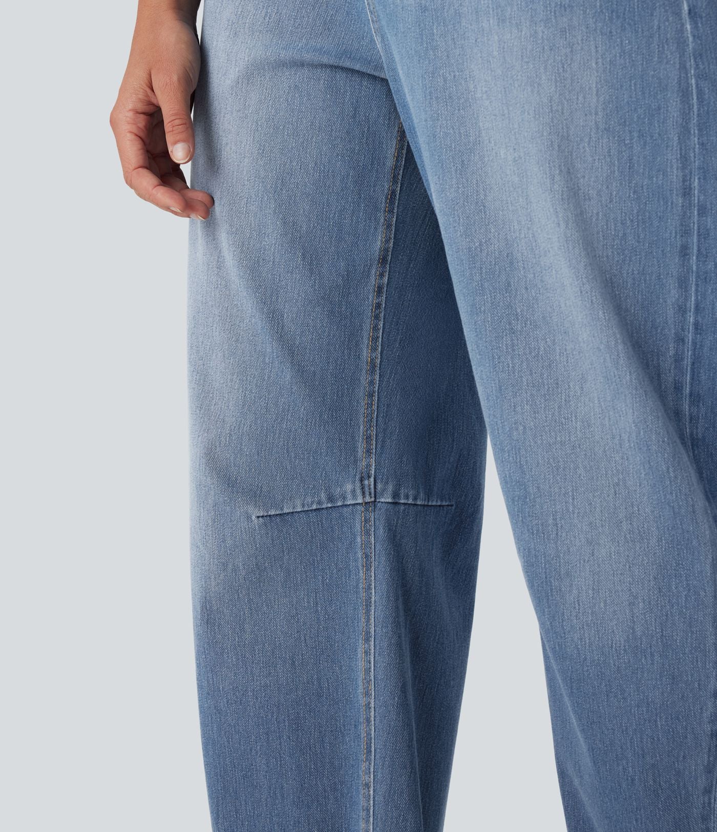 Jean Barrel Halara Flex™ taille mi-haute coupe tonneau effet délavé avec poches