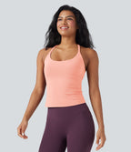 Débardeur de yoga col rond dos croisé à ourlet croisé