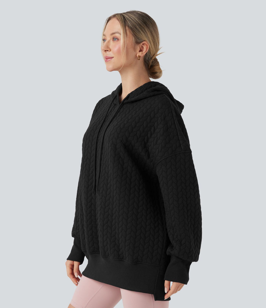 Sweat-shirt à capuche décontracté manches longues coupe décontractée