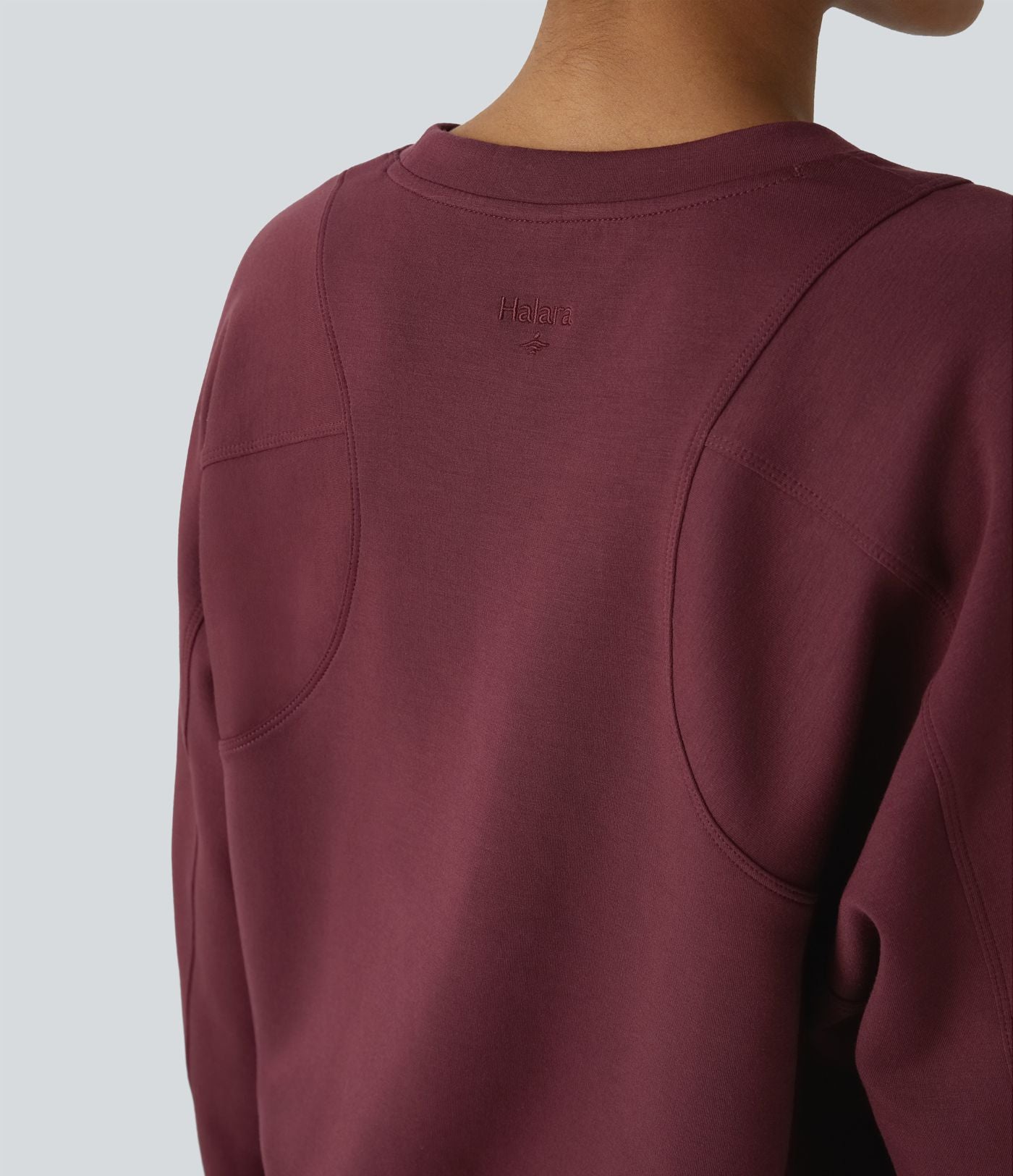 Sweatshirt Casual Solide à Manches Raglan et Col Rond