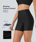 Short cycliste 12,5 cm de course gainant taille haute brillant avec poches