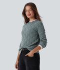 Pull décontracté col rond manches longues