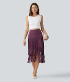 Jupe midi à franges taille haute Halara UltraSculpt™ Cool séchage rapide