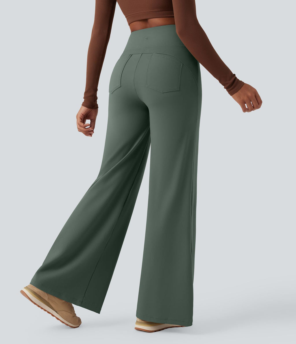 Pantalon yoga large gainant taille haute DayStretch avec poches