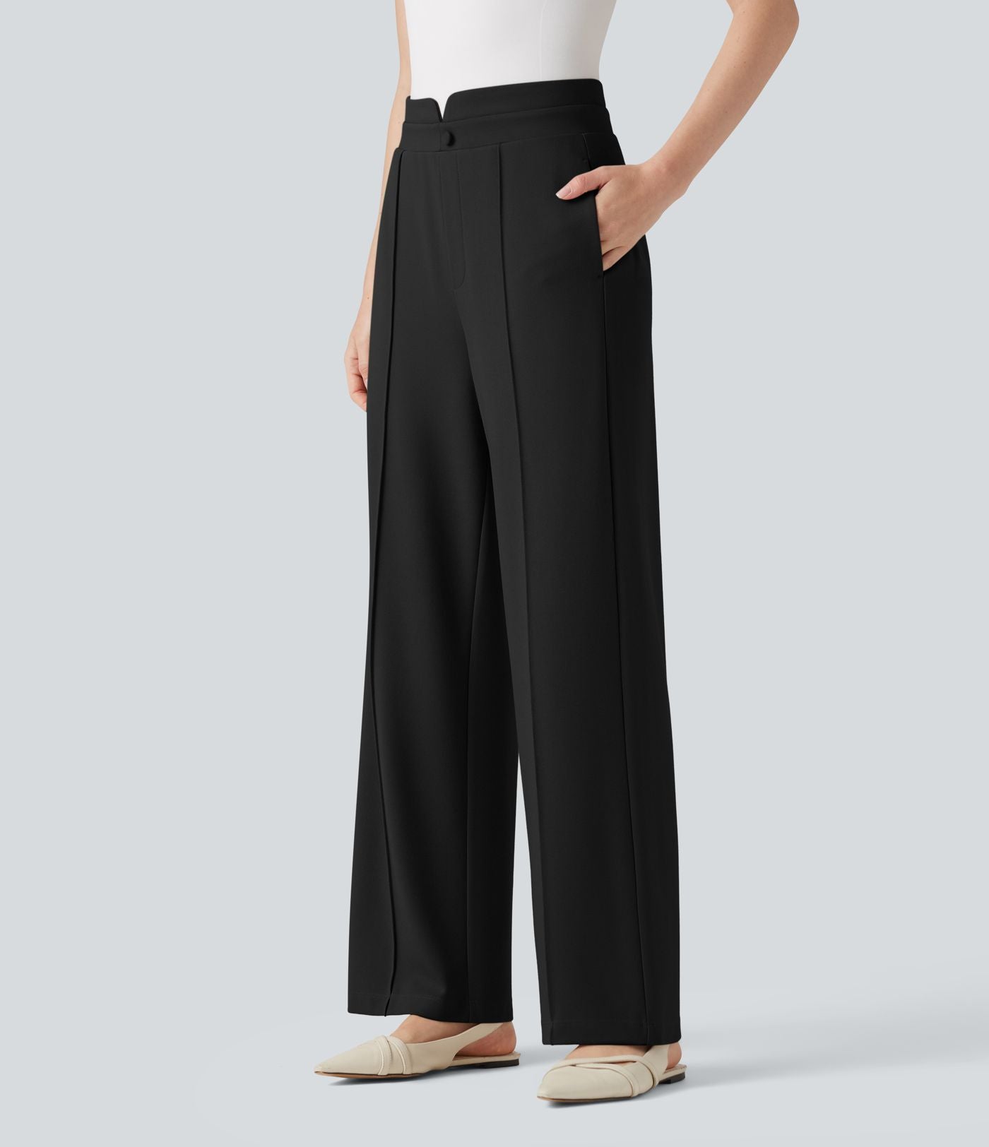 Pantalon de travail droit taille haute Halara Flex™ avec poches