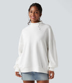 Sweatshirt casual col montant coupe décontractée avec poches