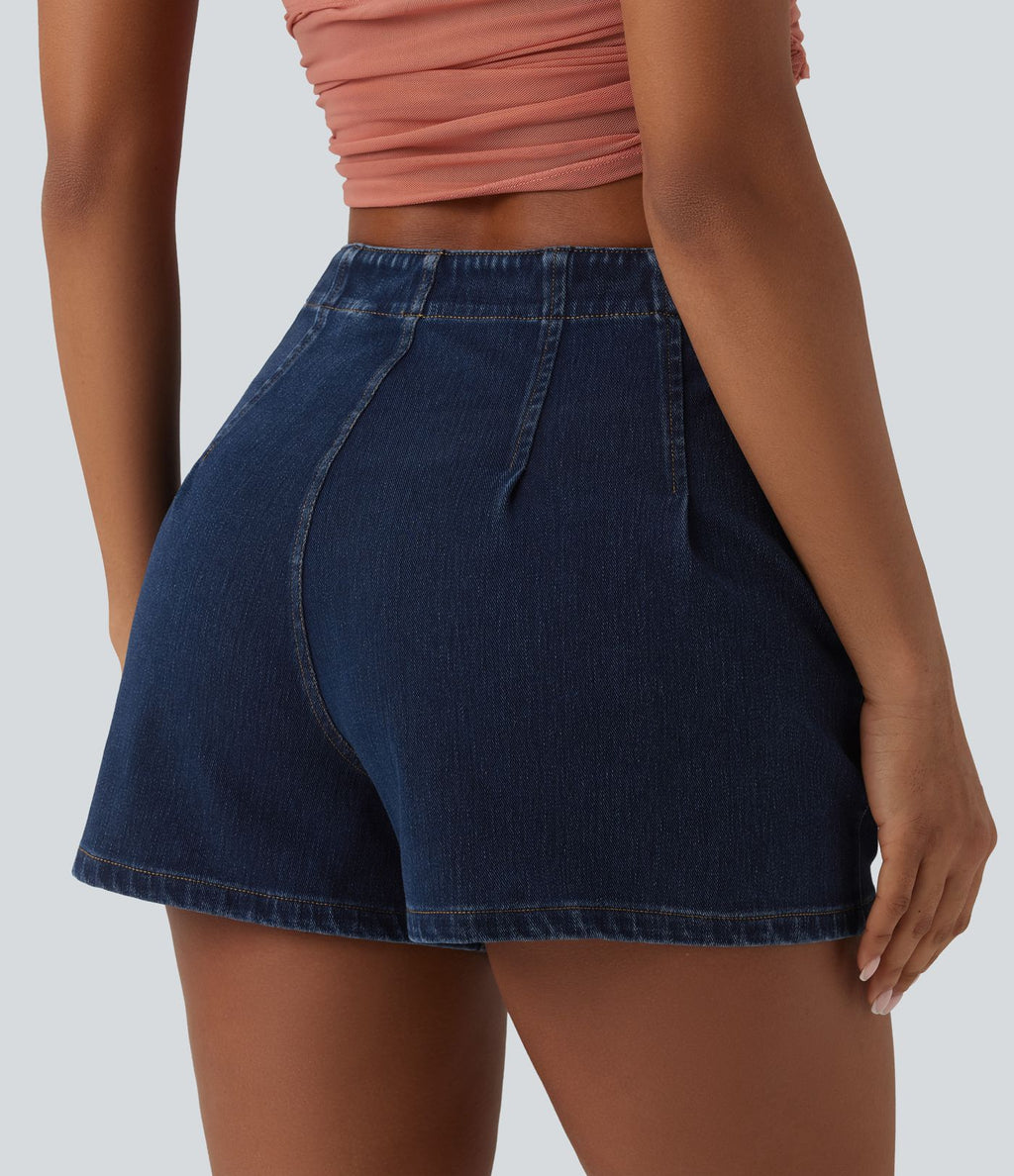 Halara Flex™ Short en denim taille haute 7,5 cm avec poches