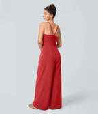 Breezeful™ Combinaison Dos Nu Poche Zippée Invisible Sur le Côté Jambe Large Séchage Rapide