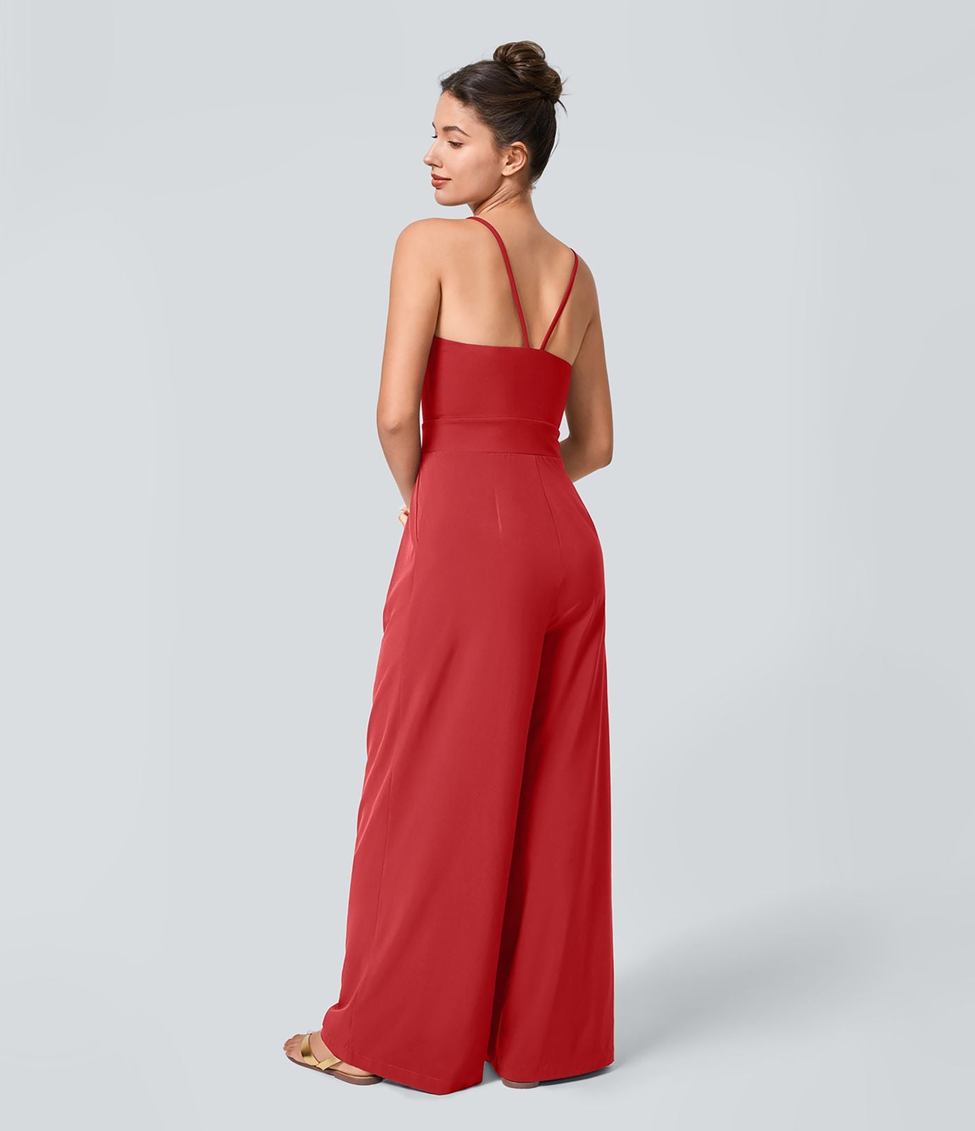 Breezeful™ Combinaison Dos Nu Poche Zippée Invisible Sur le Côté Jambe Large Séchage Rapide