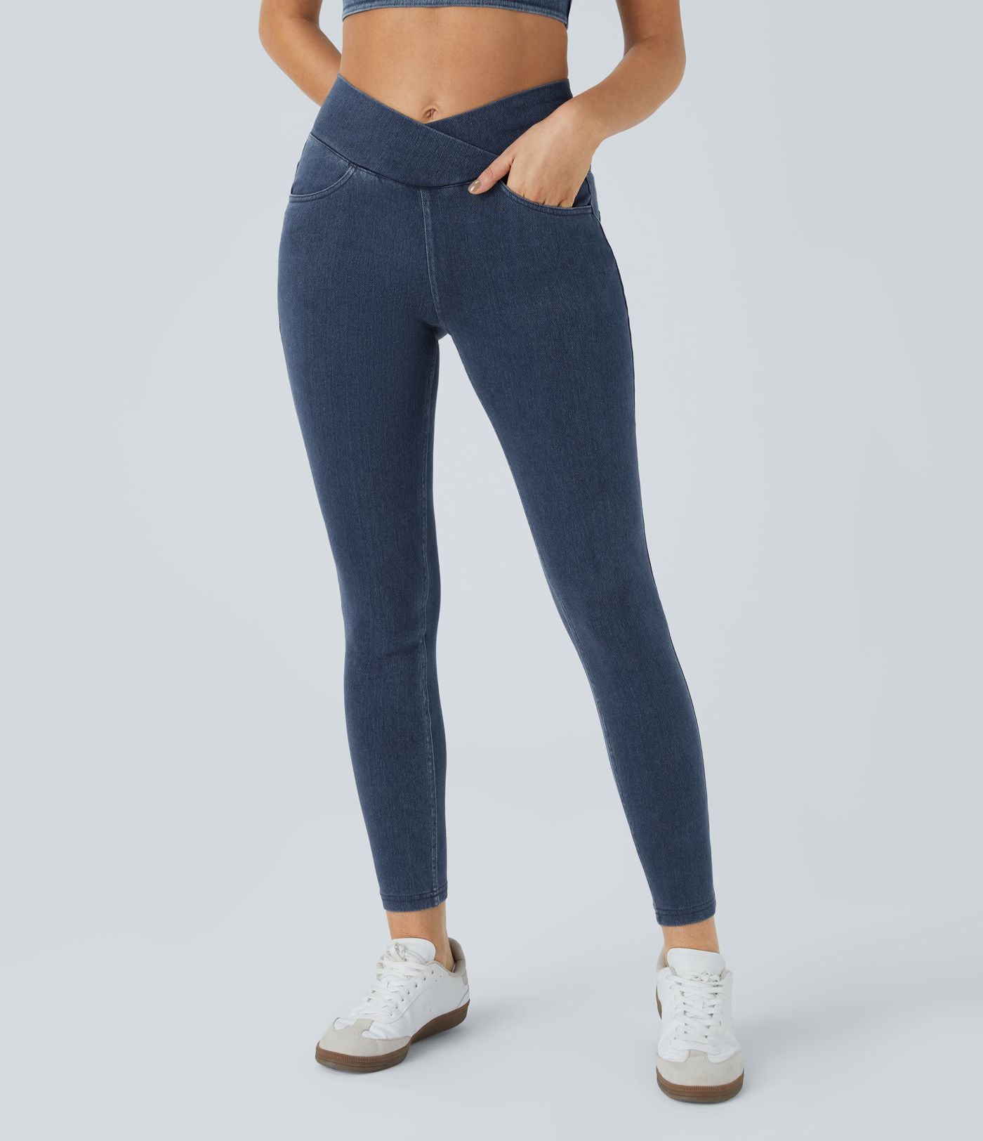 Halara Flex™ Jegging Travail Taille Haute Croisé Poches Multiples Tricot Extensible