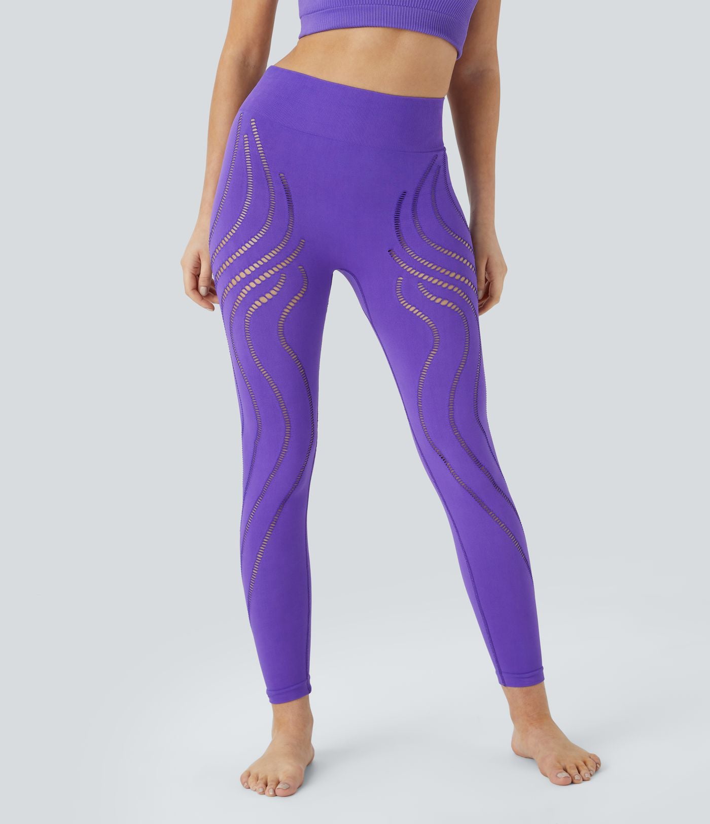 Legging yoga 7/8 taille haute avec découpes sans couture OneForm Seamless Flow