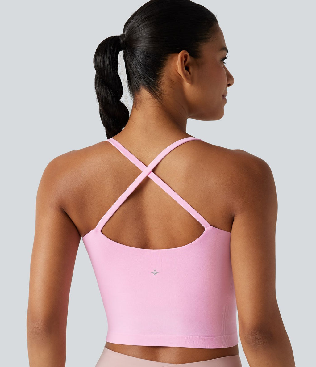 Débardeur de yoga court OneForm Seamless Flow, brassière intégrée