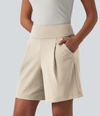 Short tailleur ample DayStretch taille haute 17,5 cm avec poches
