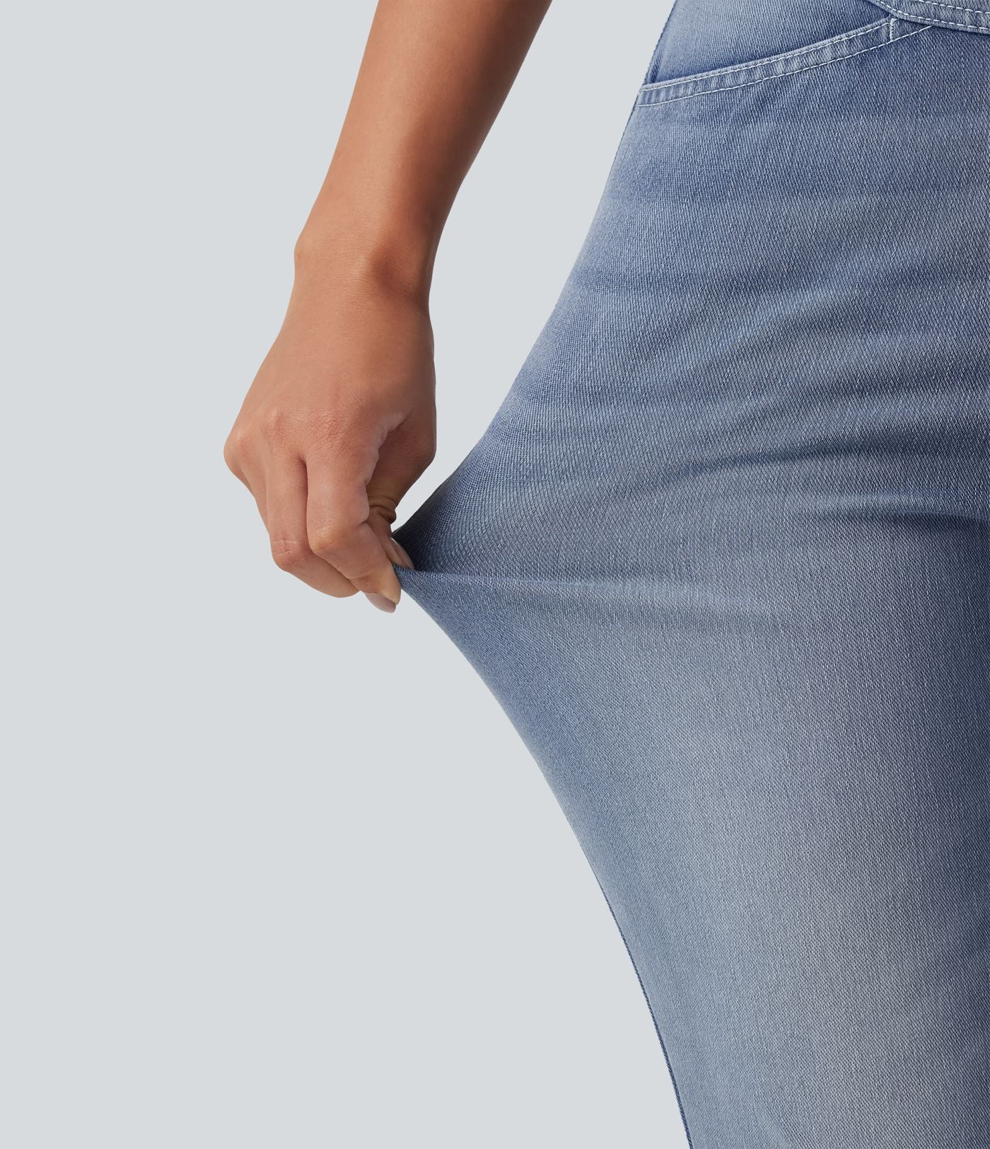 Halara Flex™ Jean slim casual capri taille haute avec fentes et poches