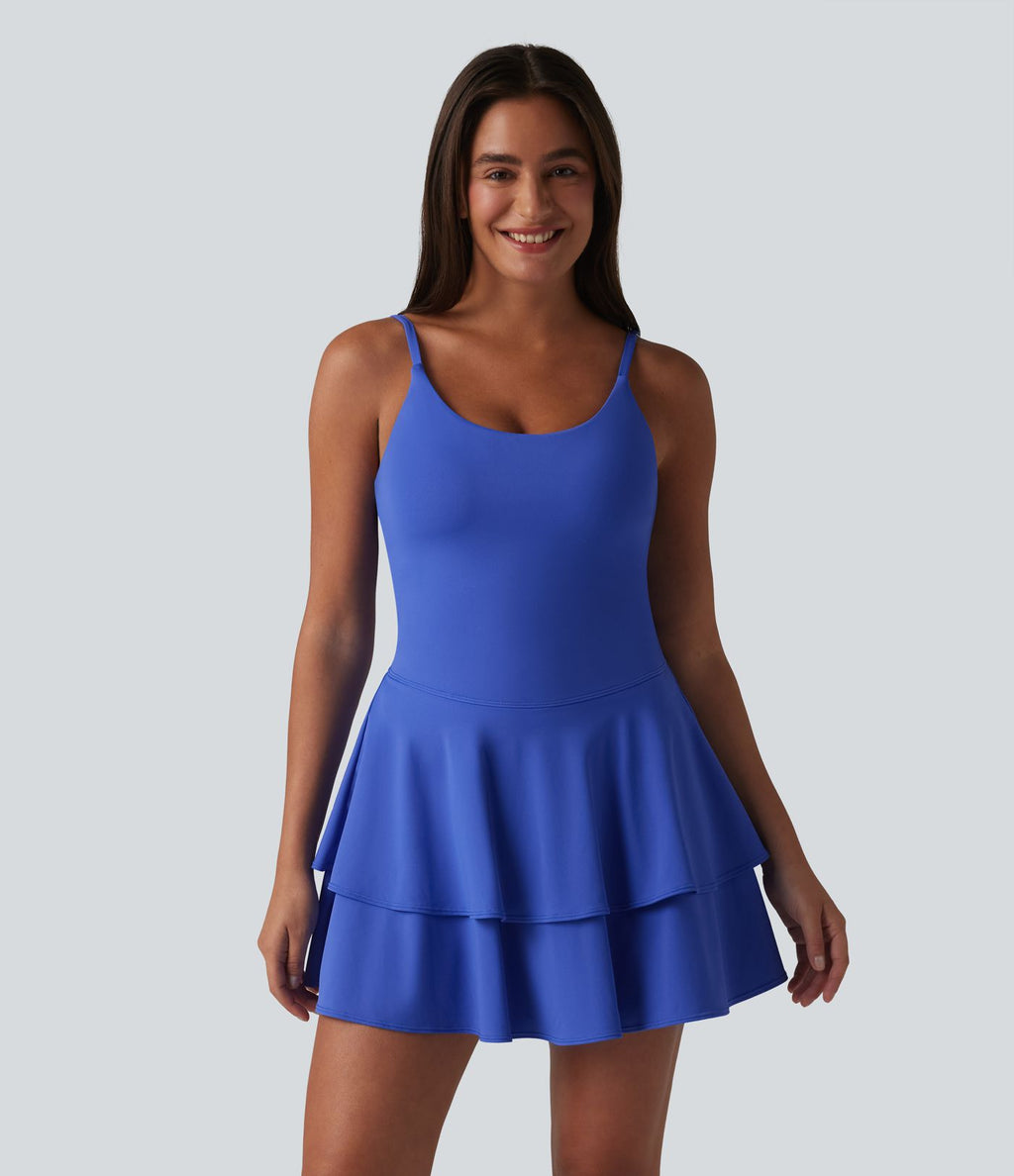 Robe de sport mini de tennis SoftlyZero™ Airy 2-en-1 à volants, à effet frais InstantCool, poches, accès facile Easy Peasy, protection solaire UPF50+