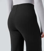 Pantalon tailleur évasé ample taille haute en ponte roma résistant