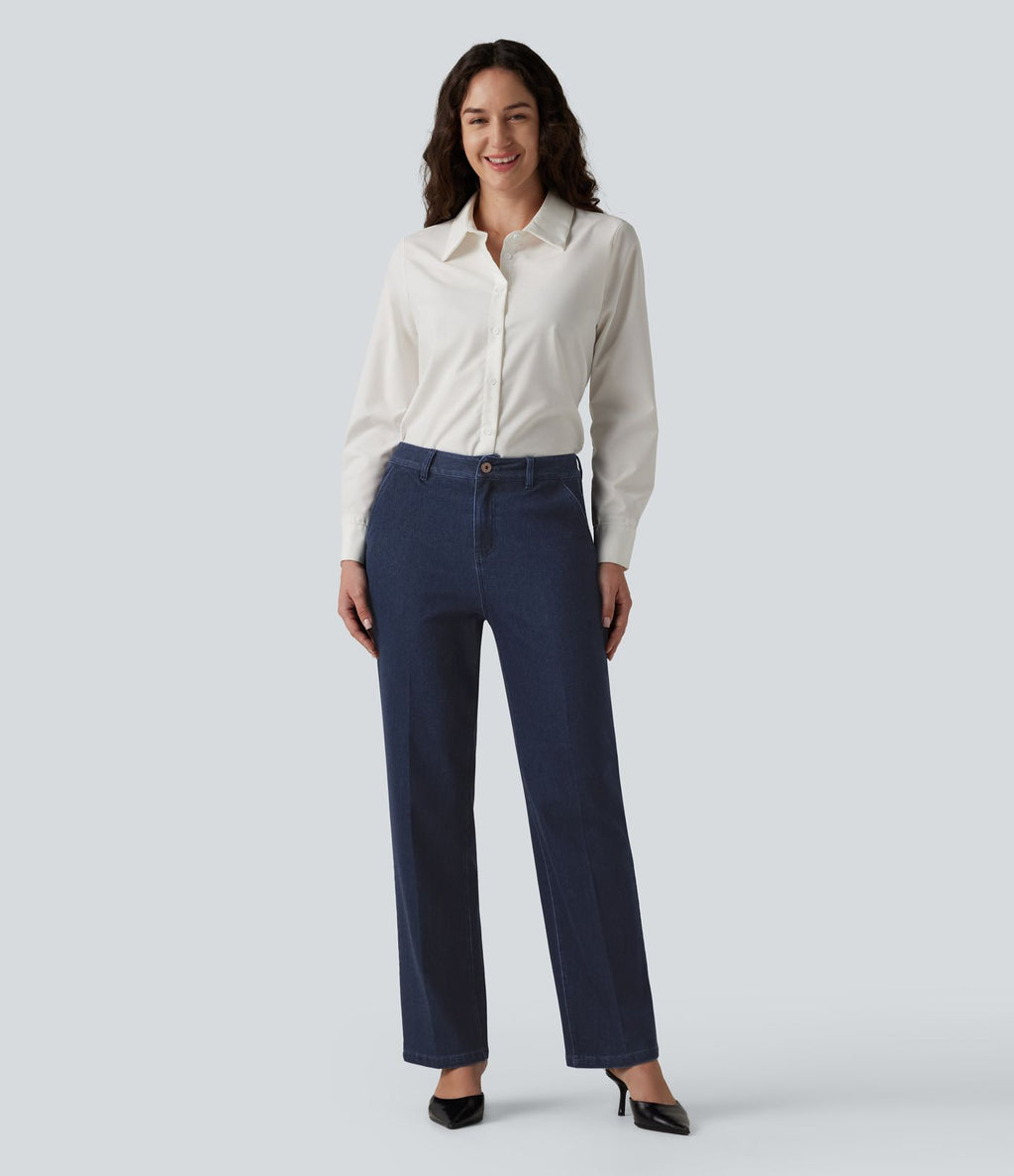 Jean bureau droit taille haute Halara Flex™ avec poches