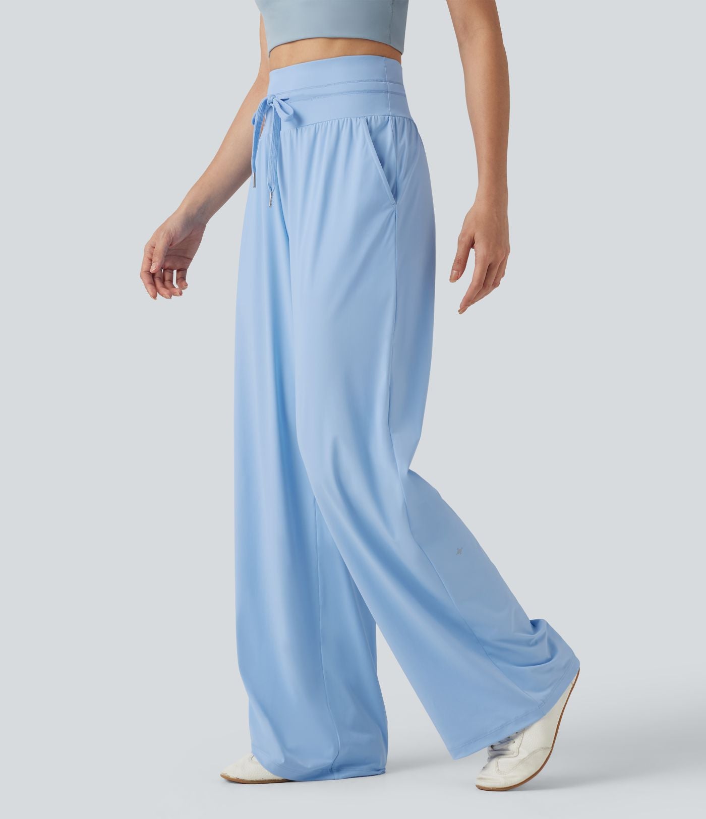 Pantalon large décontracté, taille haute, cordon de serrage, à effet frais InstantCool, avec poches, protection solaire UPF50+