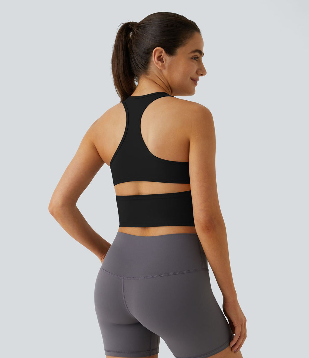 Softlyzero™ Plush Plus Débardeur Yoga Crop à Col U Plongeant Dos Nu Dos Nageur Découpé - UPF50+