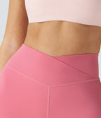 Softlyzero™ Plush Shorts 12,5cm Yoga Taille Haute Croisés Froncés