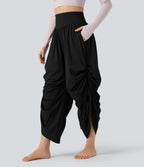 Pantalon baggy yoga SoftlyZero™ Airy froncé taille haute avec cordon de serrage et poches