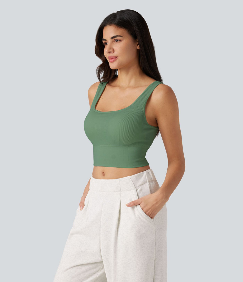 OneForm Débardeur casual sans couture col rond échancré dos en U avec soutien-gorge intégré