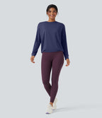 Haut de sport yoga col rond manches longues froncé - UPF50+