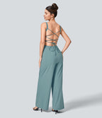 Breezeful™ Combinaison Casual Dos Nu Croisé avec Lacets et Poches Latérales à Séchage Rapide