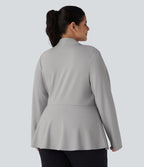 Veste de travail basque devant unique col V grande taille