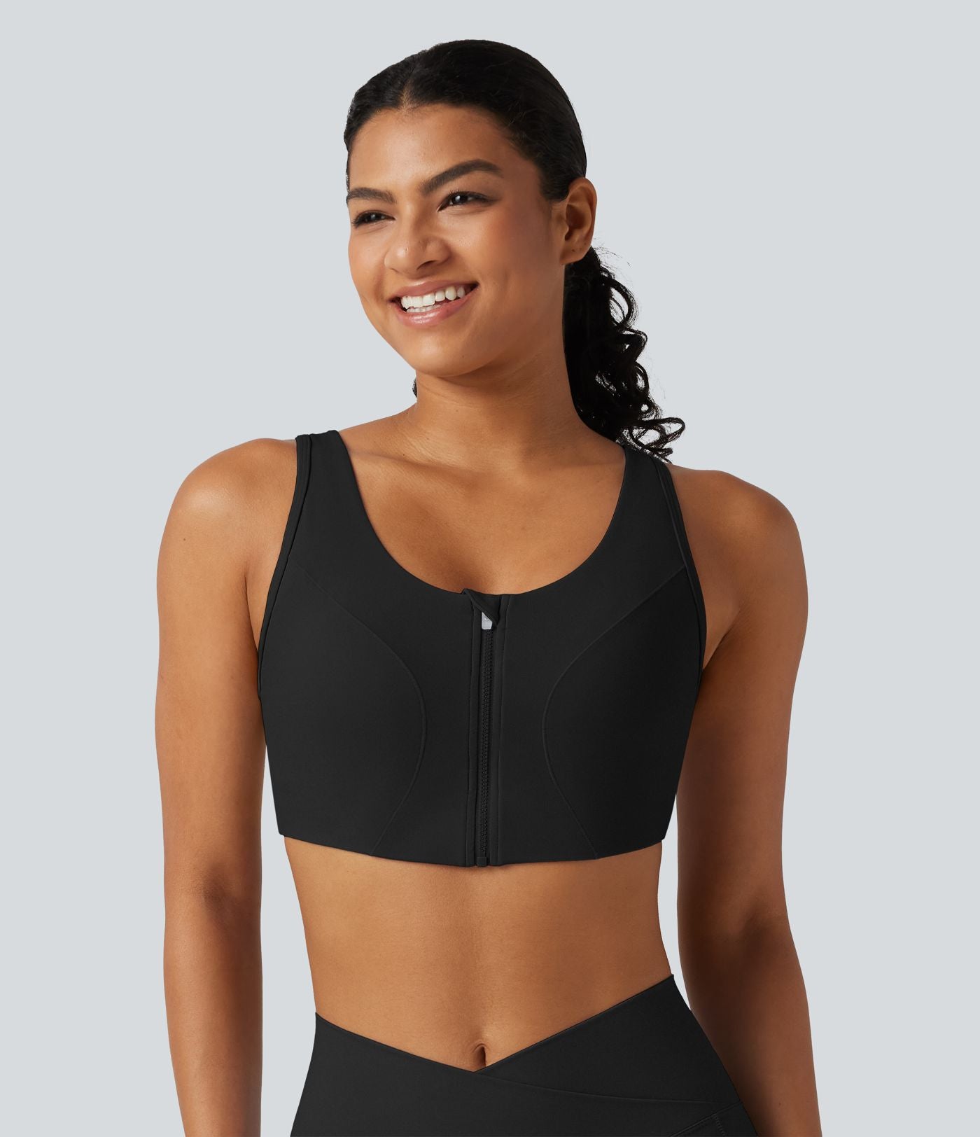 Brassière de yoga Halara UltraSculpt™ maintien moyen zippée avec coussinets amovibles