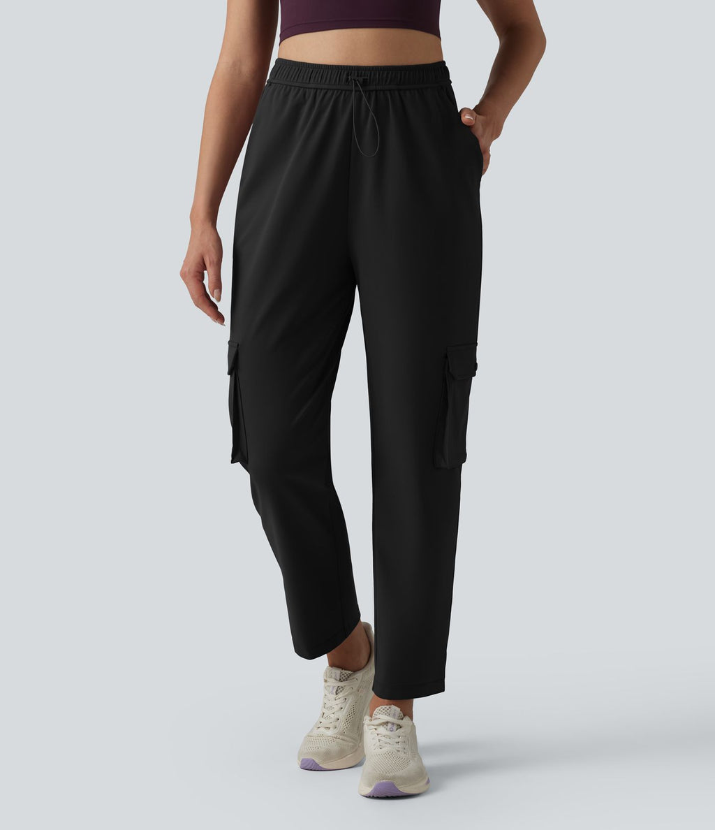 Pantalon cargo fuselé de sport DayStretch taille haute avec cordon de serrage réglable et poches