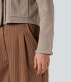 Cardigan tailleur ouvert manches longues avec poches
