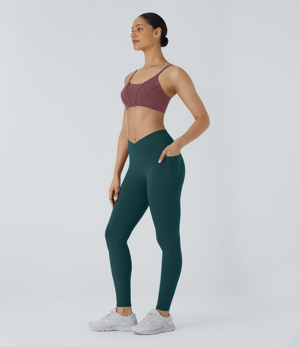 Patitoff™ 2.0 Legging Yoga Résistant Poils d'Animaux Taille Haute Croisée Poches Latérales
