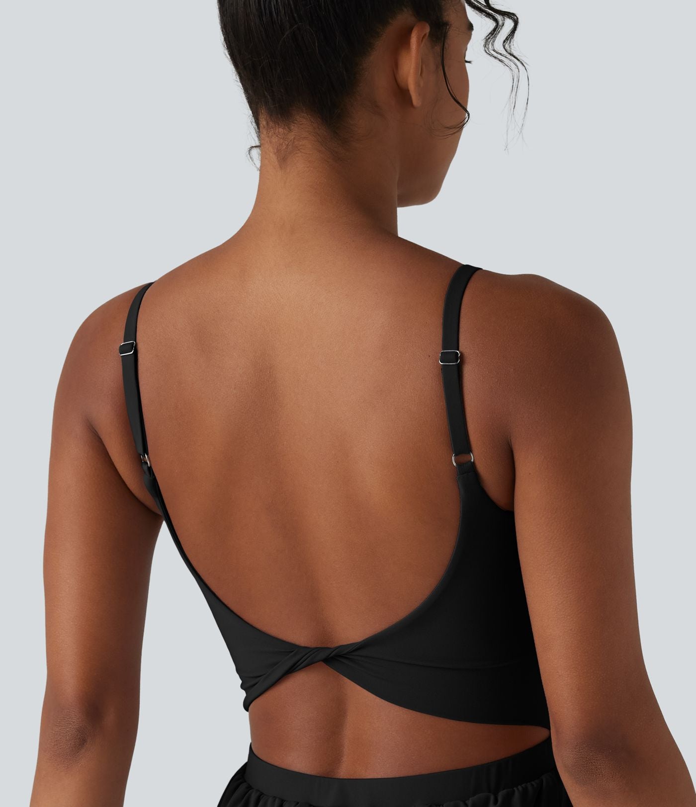 Barboteuse de yoga 2-en-1 SoftlyZero™ Airy effet frais InstantCool dos nu torsadé avec bretelles réglables, brassière intégrée et poche, accès facile Easy Peasy