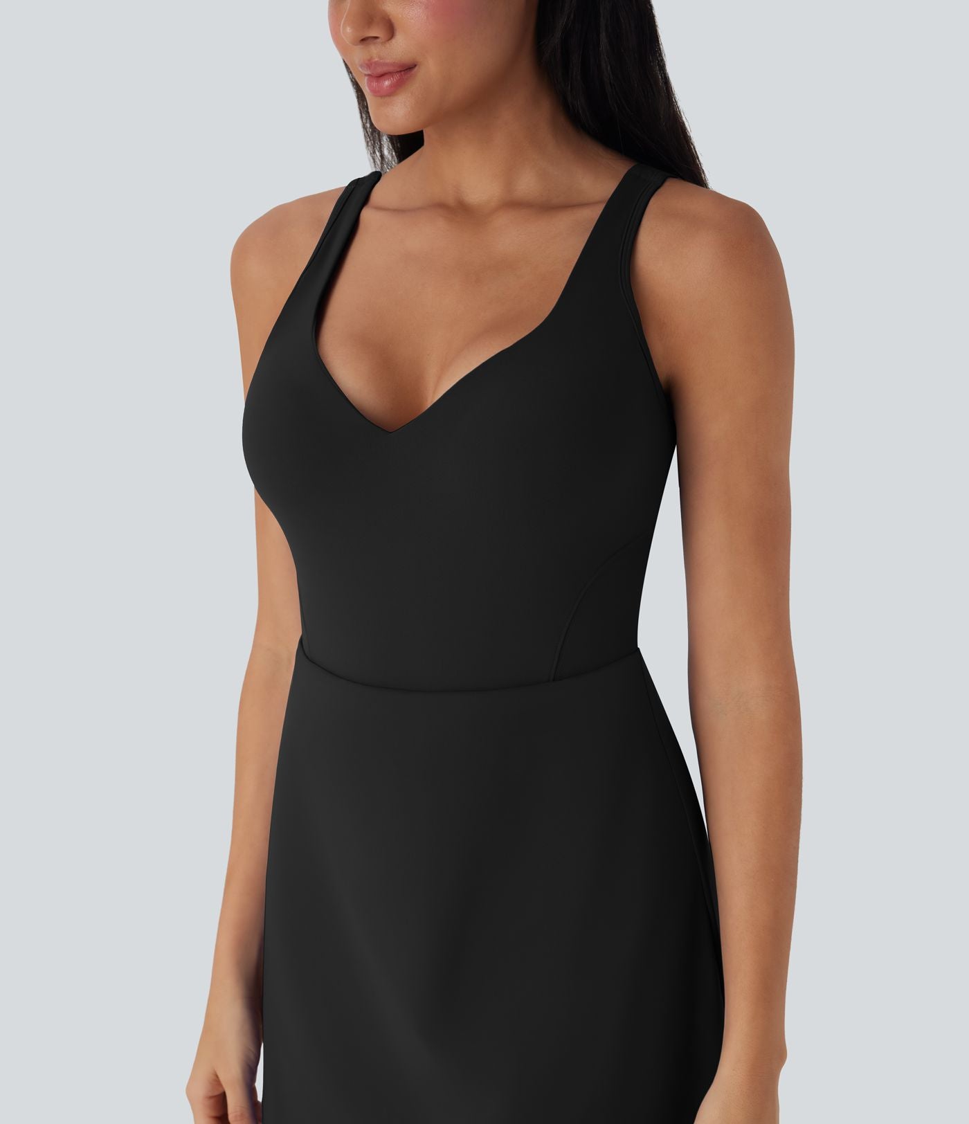 Robe de sport yoga 2-en-1 SoftlyZero™ Plush push-up coques moulées avec poches édition Easy Peasy E-G