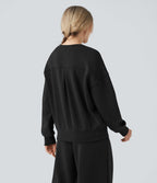 Sweat-shirt décontracté SpacerTek™ col arrondi, manches longues et dos croisé