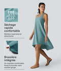 Robe décontractée mi-longue Breezeful™ dos nageur poche latérale fluide asymétrique séchage rapide A-C