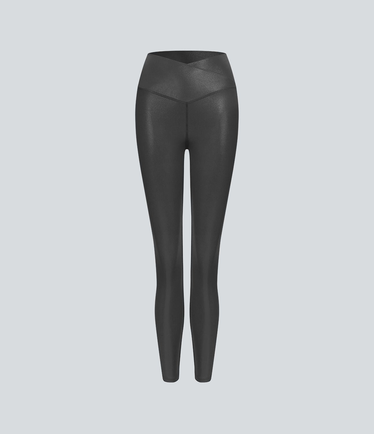 Legging de yoga SoftlyZero™ en simili stretch avec taille croisée, imprimé métallisé et poche arrière