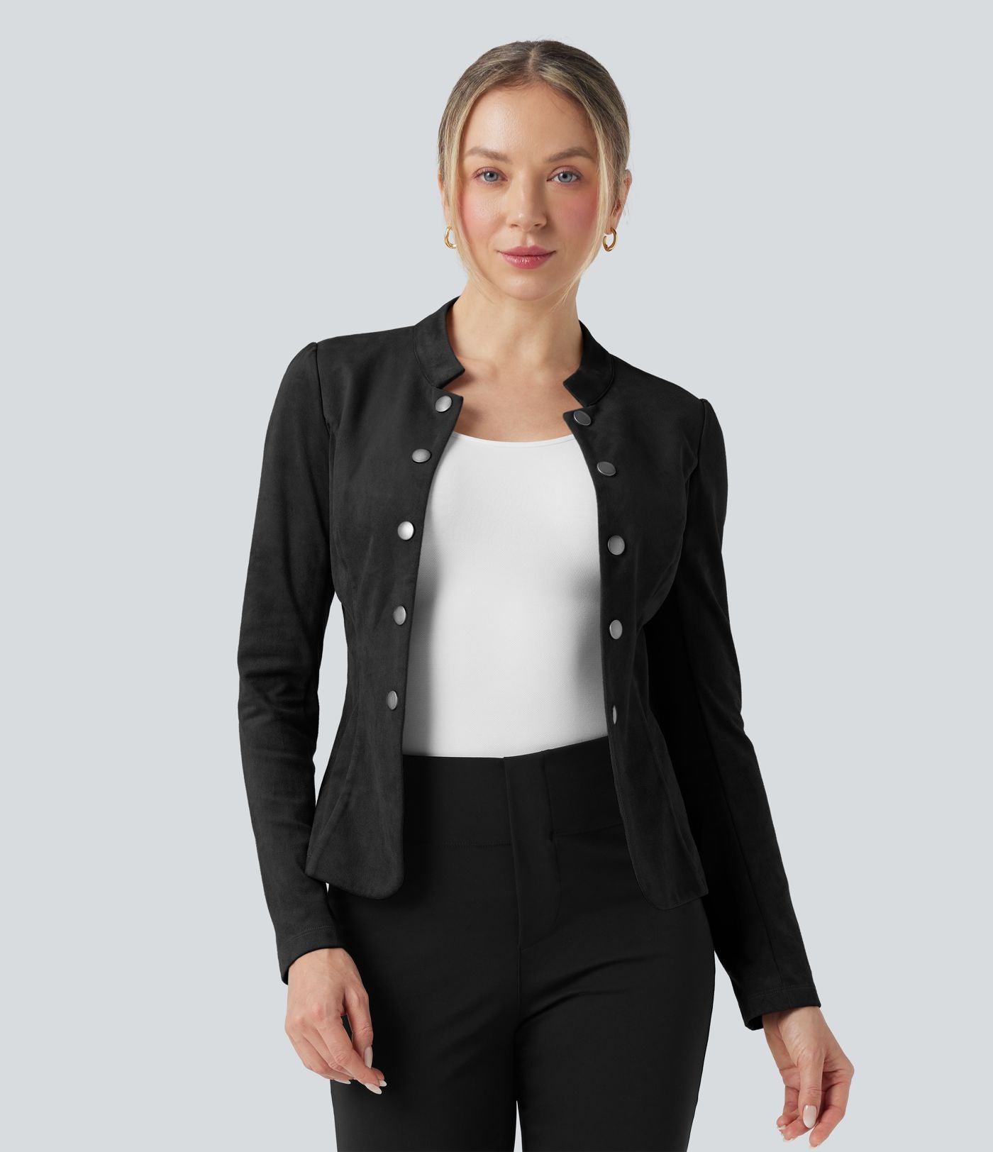 Veste de travail ajustée en daim manches longues