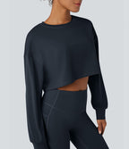 Top de sport yoga court col rond manches chauve-souris
