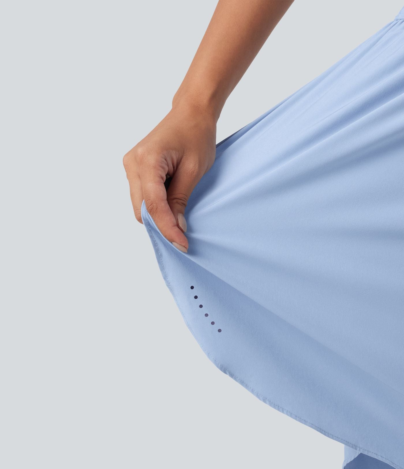 Short de course 2 en 1 SoftlyZero™ QuickDry taille haute, effet ventre plat, pois réfléchissants, ourlet croisé, 23 cm, avec poches