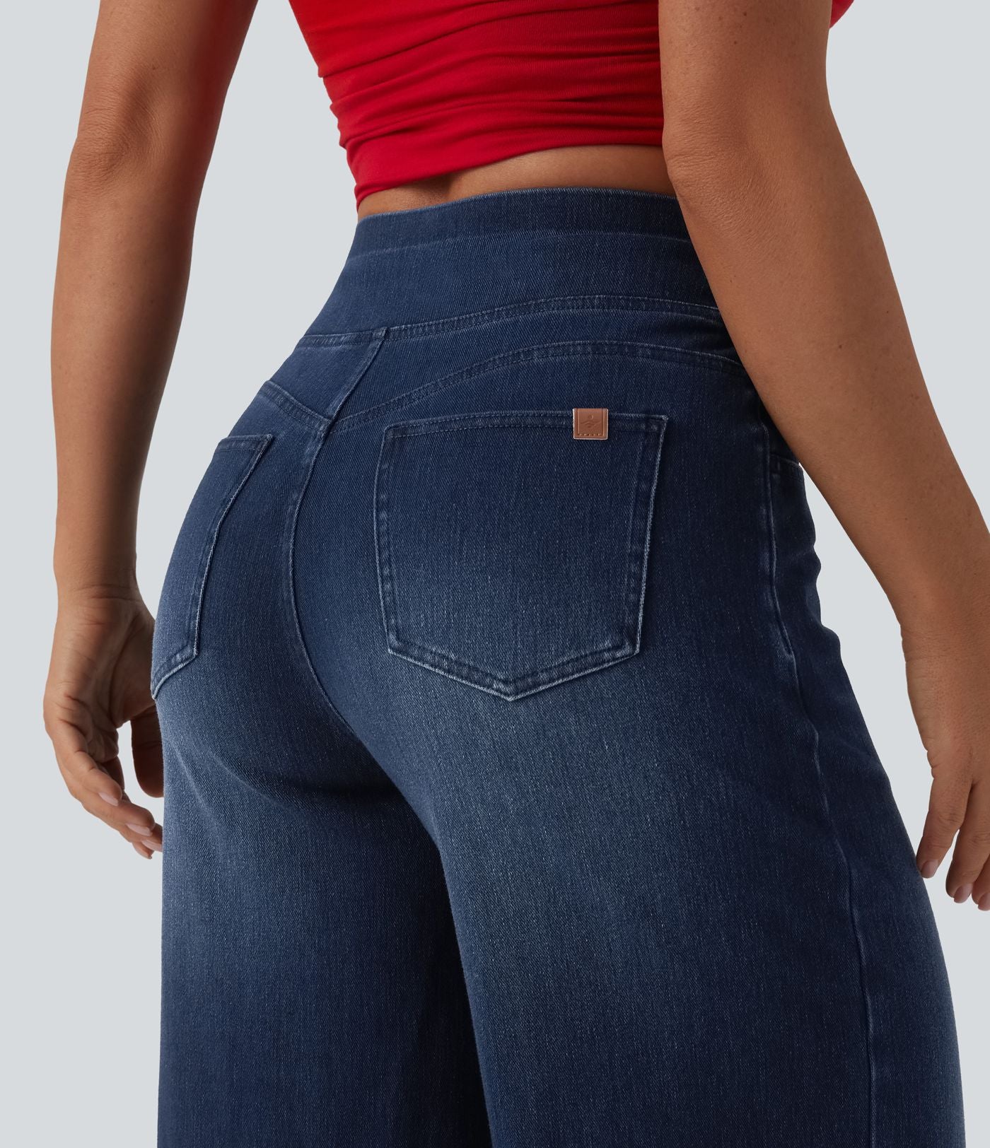 Jean large décontracté Halara Flex™ croisé taille haute avec poches