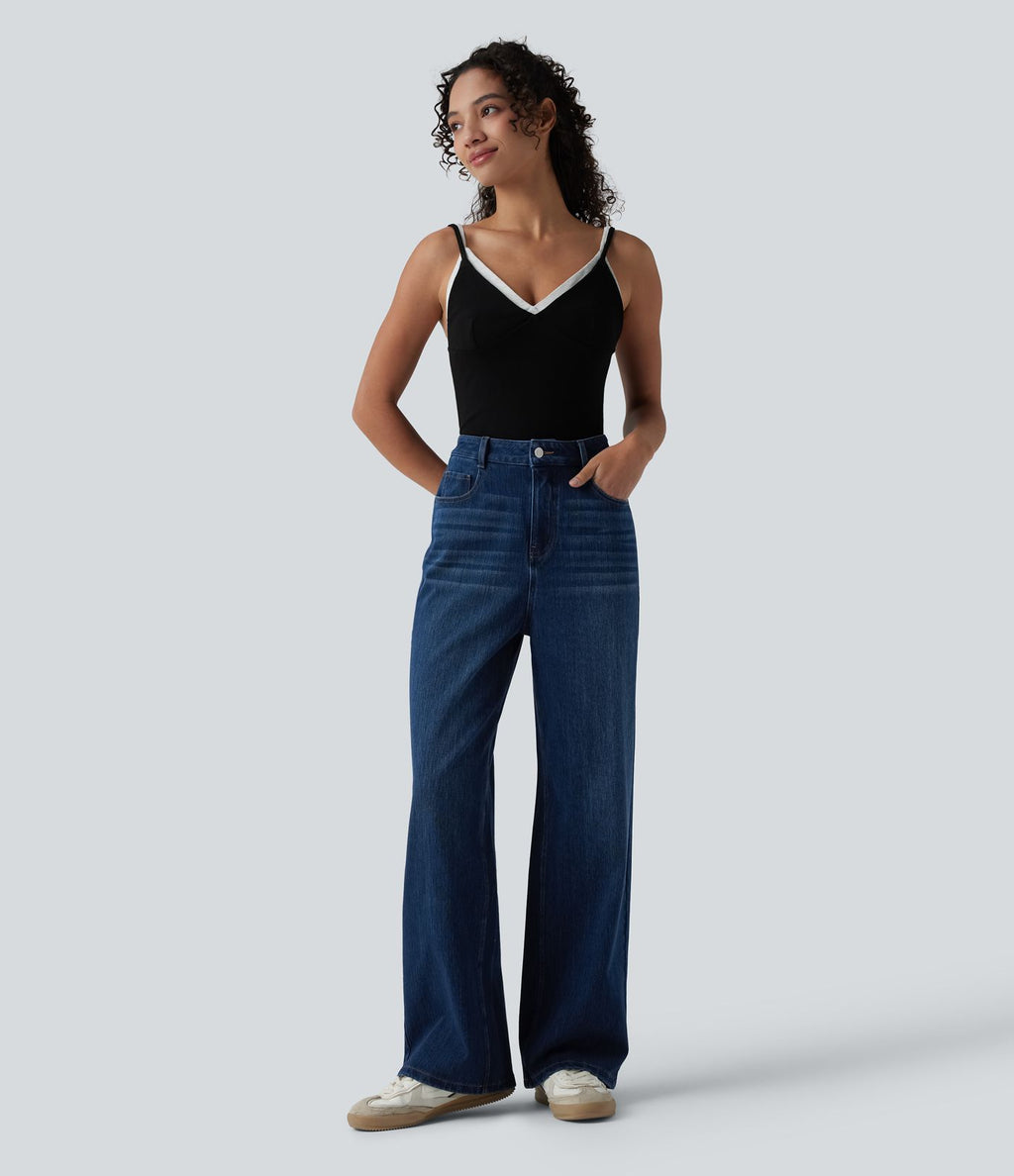 Jean Halara Flex™ taille haute large décontracté avec poches