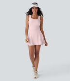 Robe SoftlyZero™ Airy de danse mini 2-en-1 dos nu, col U, bretelles croisées, poches latérales et effet frais InstantCool, accès facile Easy Peasy