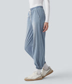 Jean décontracté Halara Flex™ taille mi-haute avec cordon de serrage et pochesns