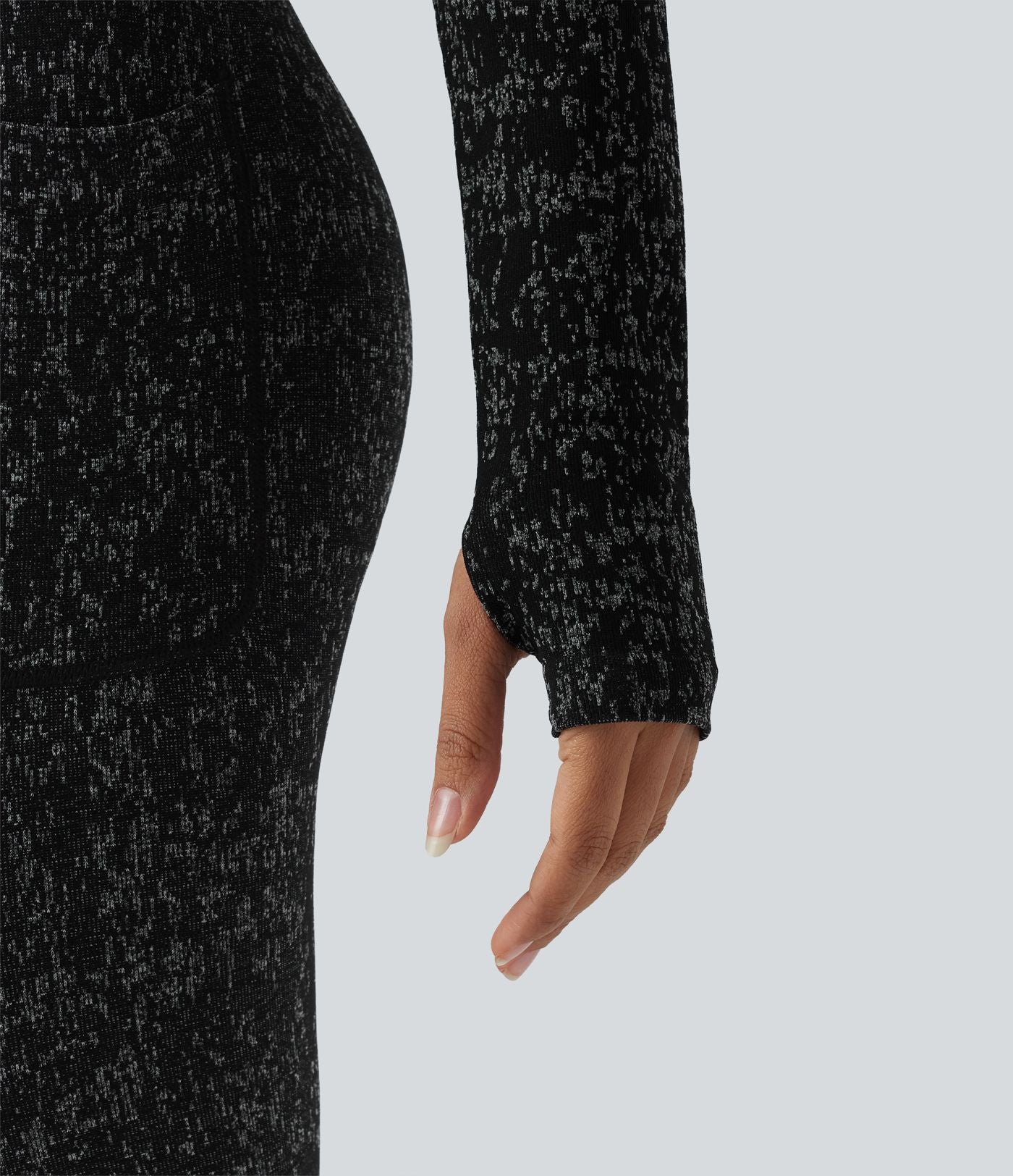 Veste de yoga OneForm Seamless Flow à manches longues avec zip et passage de pouce