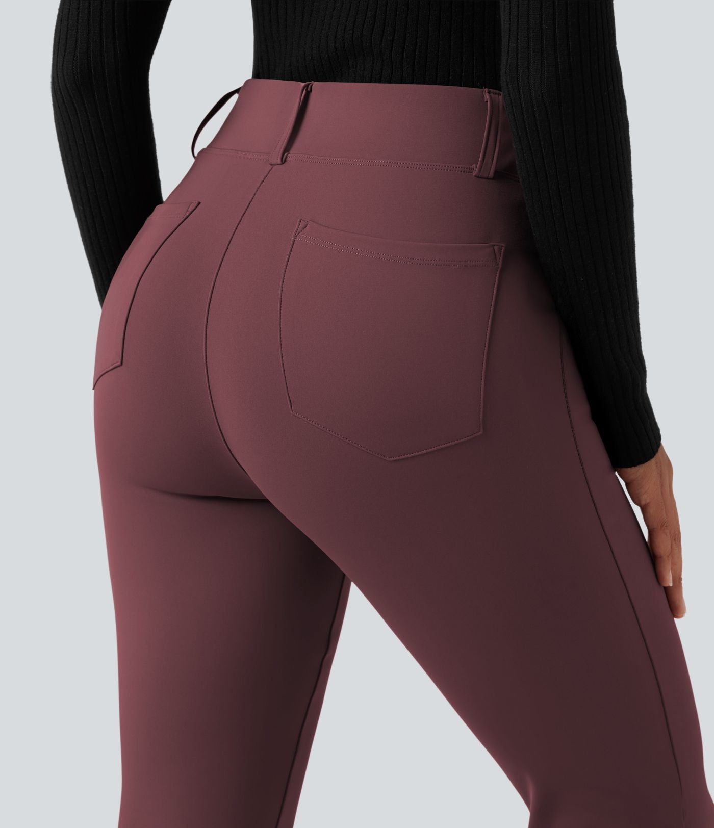 Pantalon tailleur évasé taille haute avec poches Halara Flex™